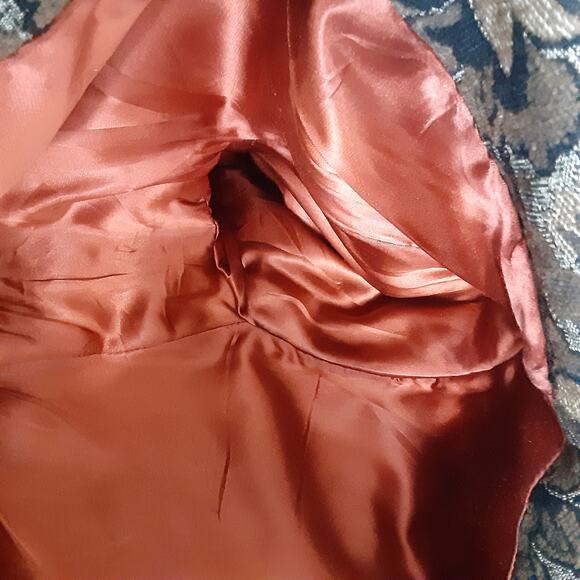 Vintage 70s Penny Lane FUR Mod Carpet Coat Sheared Beaver Damask Tapestry Hippie - Picture 12 of 16